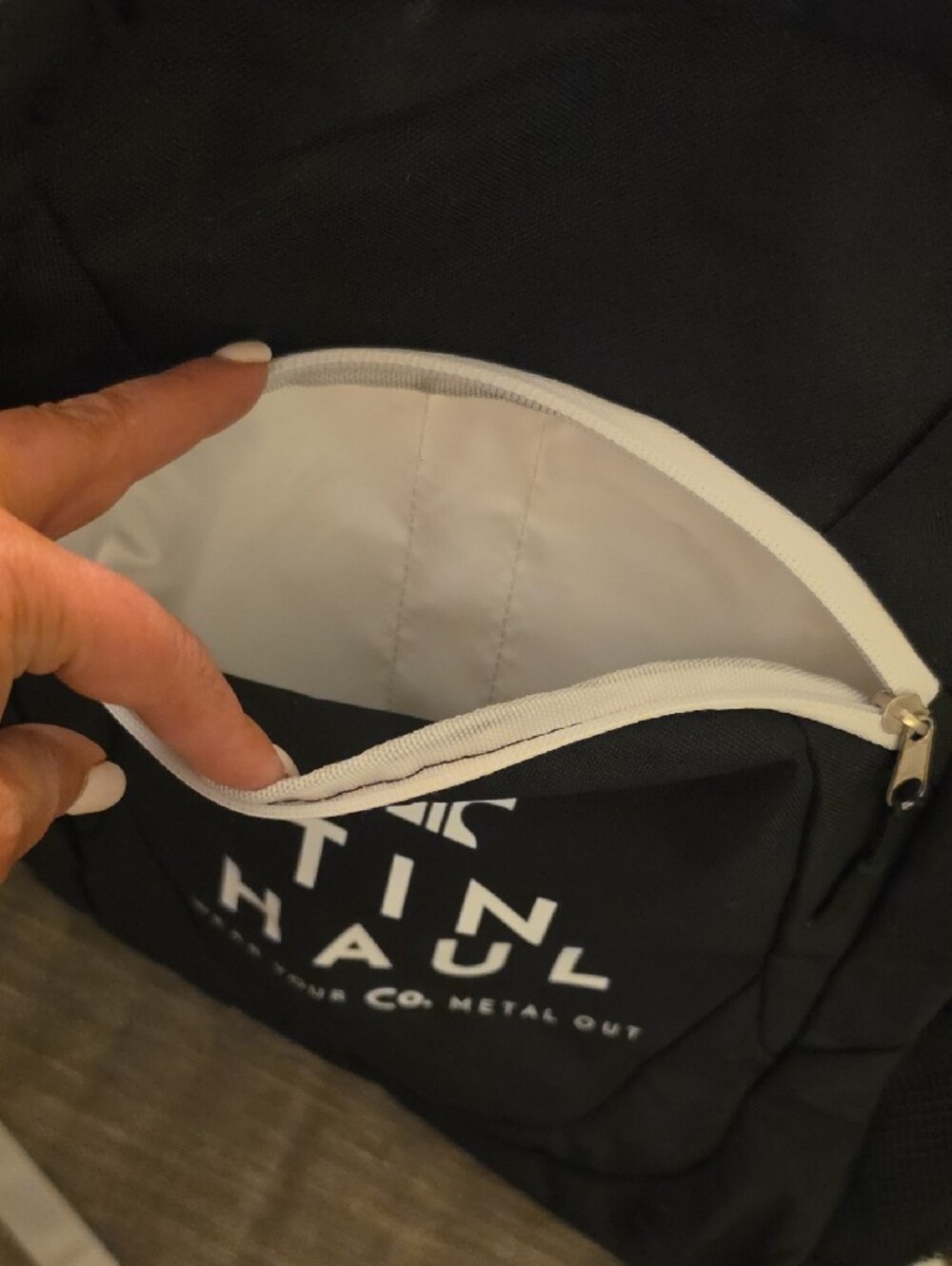 Tin Haul Black Backpack with Cream Trim and Logo - Picture 4 of 5